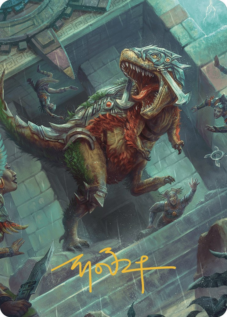 Carnage Tyrant Art Card (Gold-Stamped Signature) (66) [The Lost Caverns of Ixalan]
