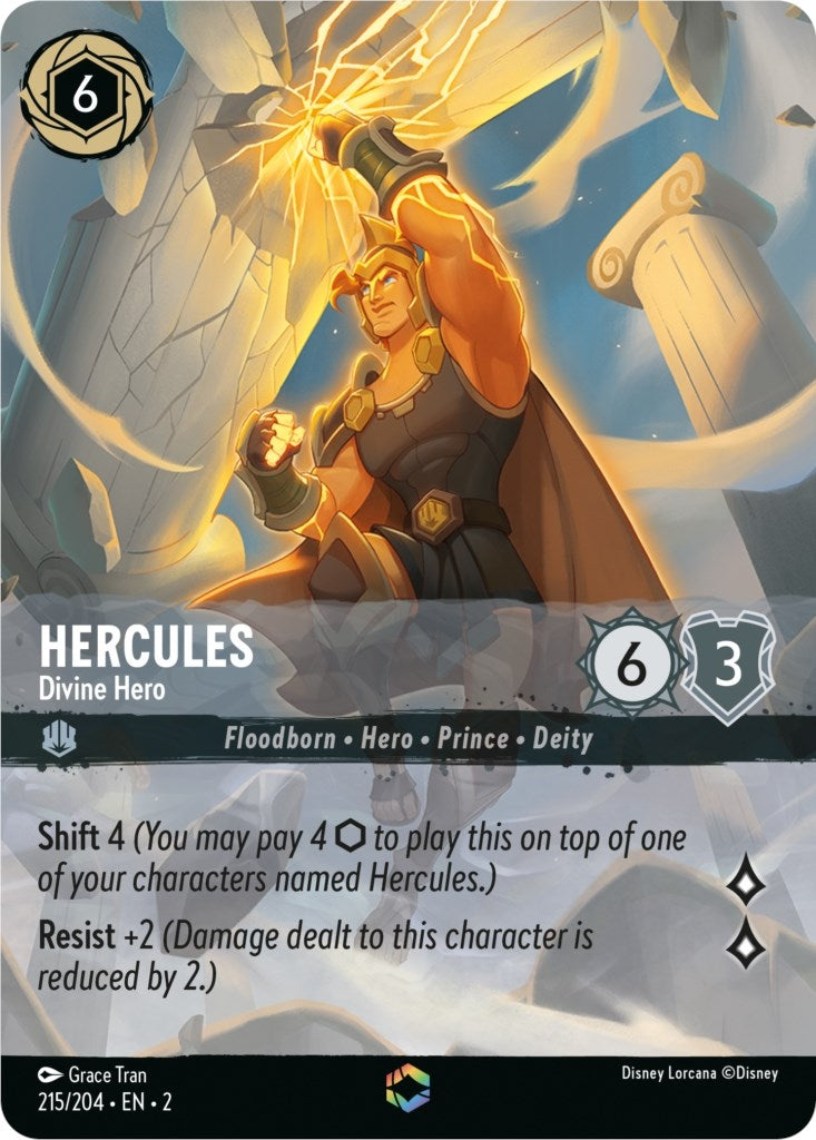 Image for Hercules - Divine Hero (Enchanted) (215/204) [Rise of the Floodborn] - Disney Lorcana