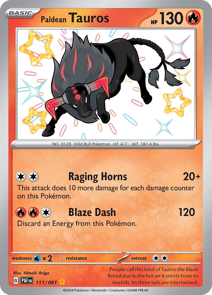 Image for Paldean Tauros (111/091) [SV: Paldean Fates] - Pokemon