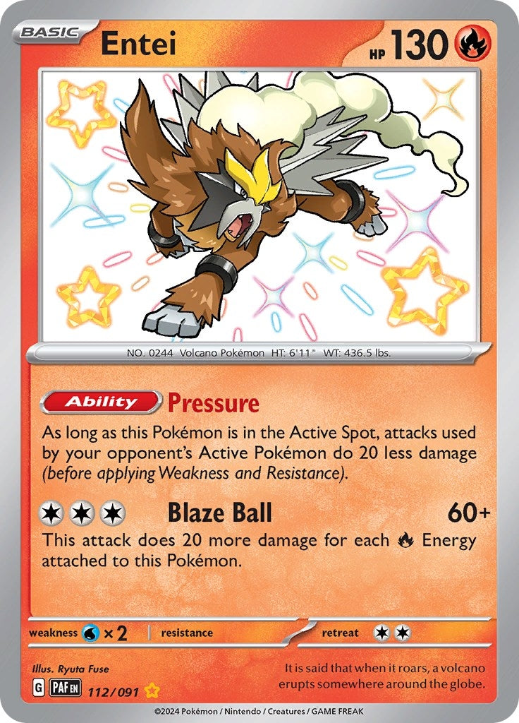 Image for Entei (112/091) [SV: Paldean Fates] - Pokemon