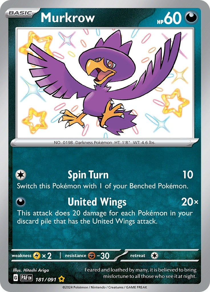 Image for Murkrow (181/091) [SV: Paldean Fates] - Pokemon