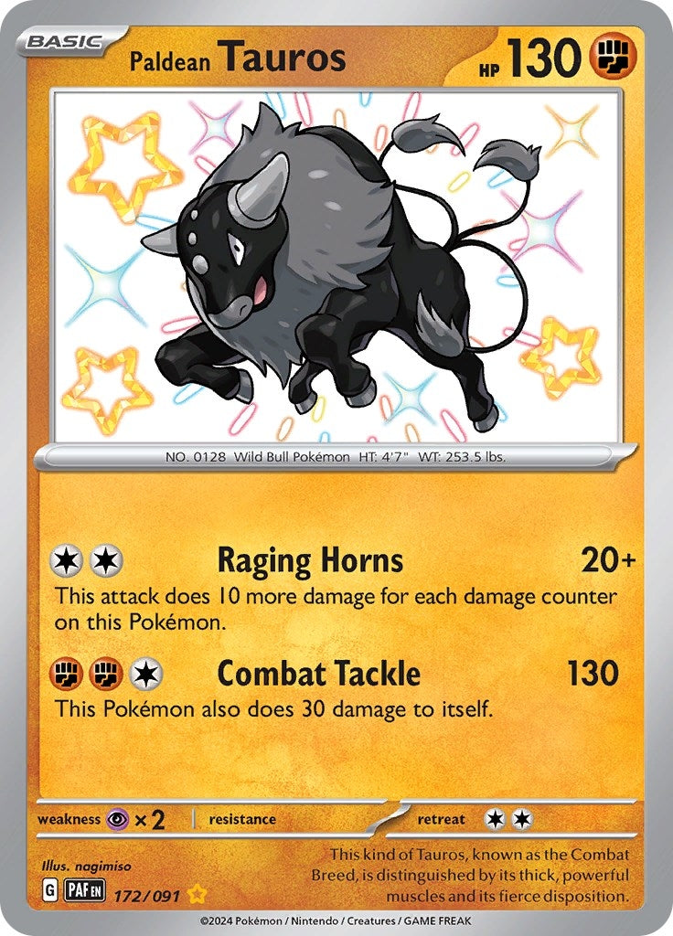 Image for Paldean Tauros (172/091) [SV: Paldean Fates] - Pokemon