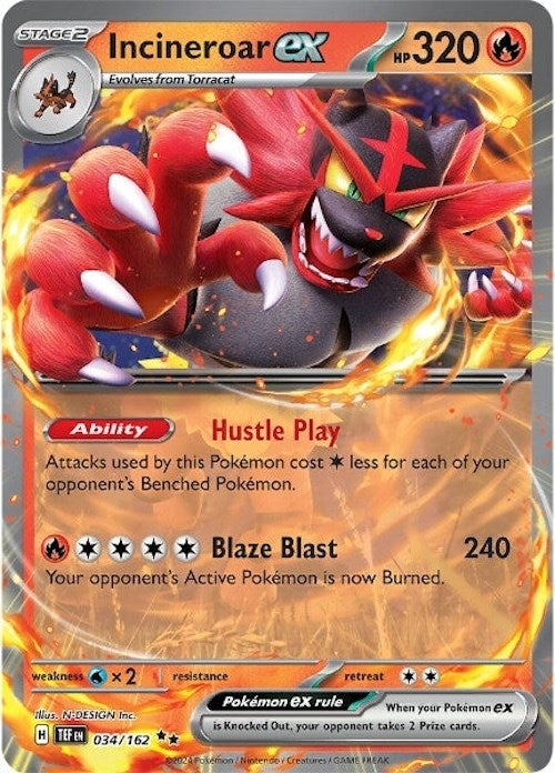Image for Incineroar ex (034/162) [SV05: Temporal Forces] - Pokemon