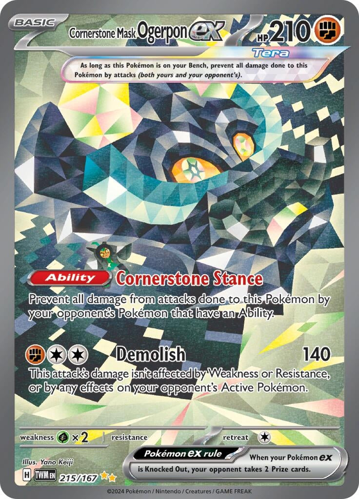 Image for Cornerstone Mask Ogerpon ex (215/167) [SV06: Twilight Masquerade] - Pokemon