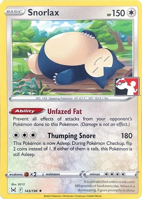 Image for Snorlax (143/196) [Prize Pack Series Cards] - Pokemon