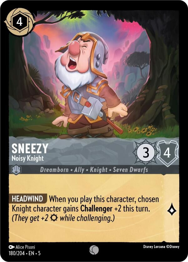 Image for Sneezy - Noisy Knight (180/204) [Shimmering Skies] - Disney Lorcana