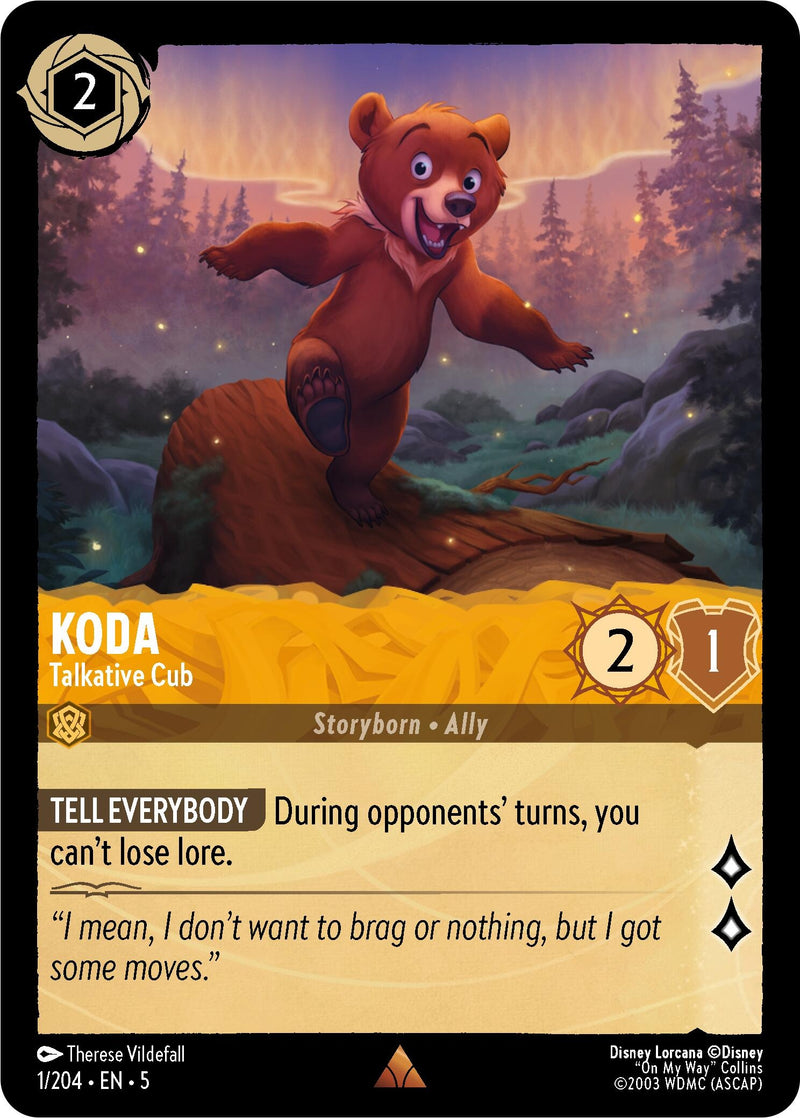 Image for Koda - Talkative Cub (1/204) [Shimmering Skies] - Disney Lorcana