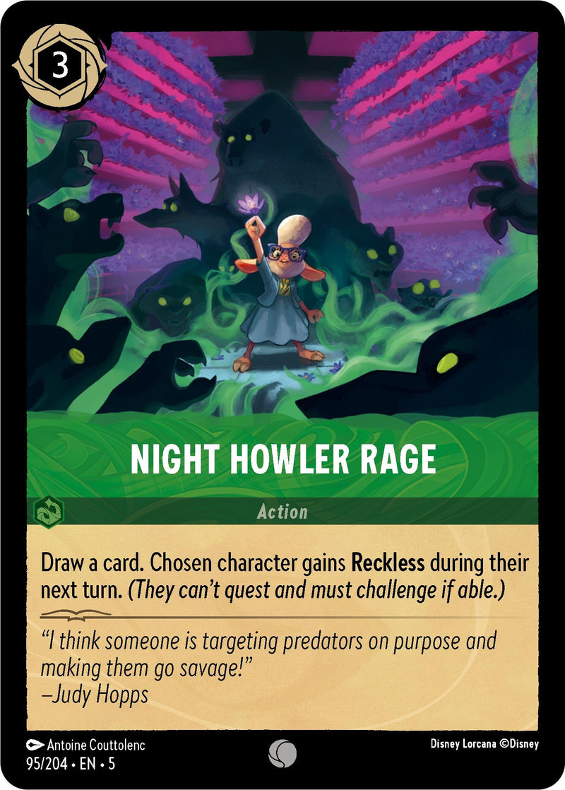 Image for Night Howler Rage (95/204) [Shimmering Skies] - Disney Lorcana