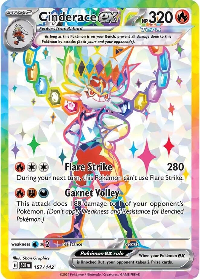 Image for Cinderace ex (157/142) [SV07: Stellar Crown] - Pokemon
