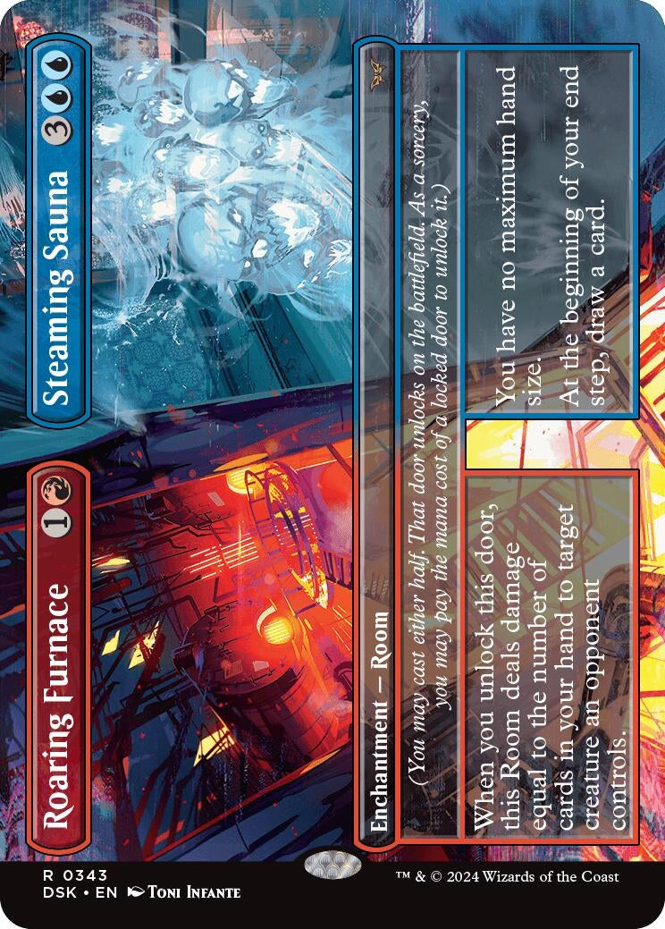 Roaring Furnace // Steaming Sauna (Borderless) (343) (Duskmourn: House of Horror)