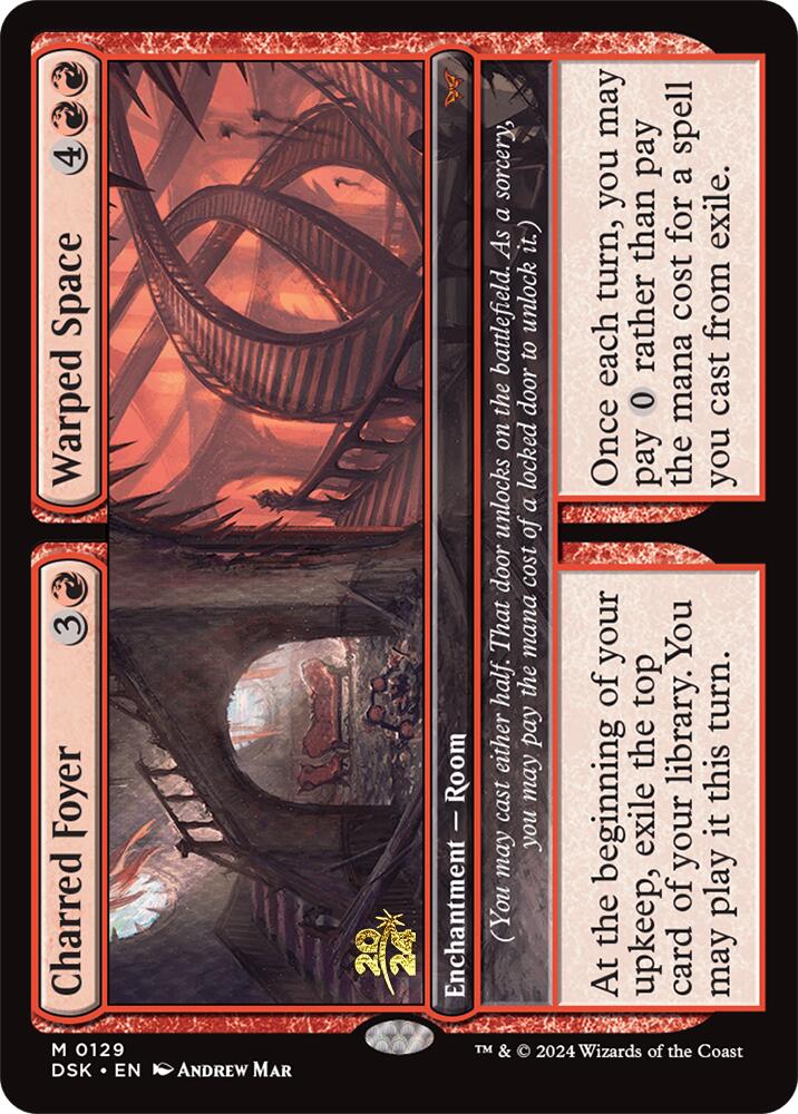 Charred Foyer // Warped Space (129) [Prerelease Cards]