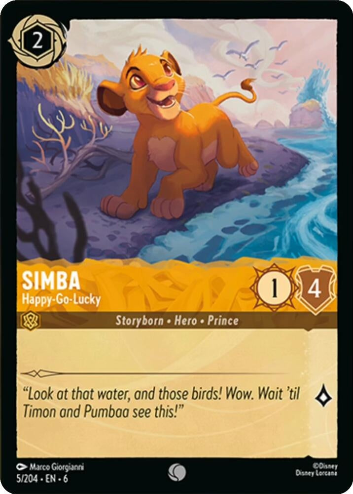 Image for Simba - Happy-Go-Lucky (5/204) [Azurite Sea] - Disney Lorcana