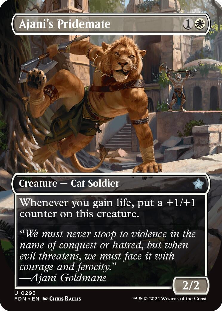 Ajani's Pridemate (Borderless) (293) (Foundations)