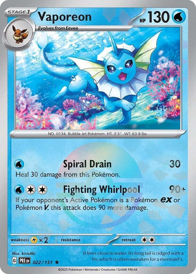 Vaporeon (Poke Ball Pattern) (022/131) [SV: Prismatic Evolutions]