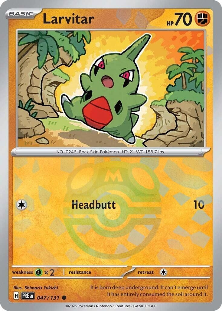 Image for Larvitar (Master Ball Pattern) (047/131) [SV: Prismatic Evolutions] - Pokemon