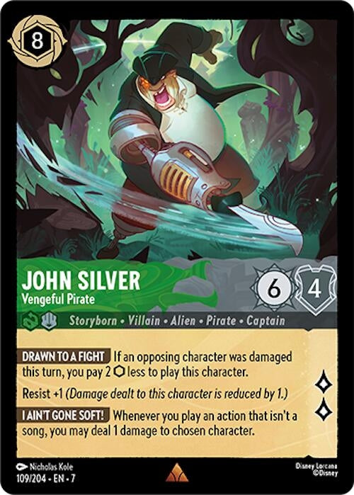 Image for John Silver - Vengeful Pirate (109/204) [Archazia's Island] - Disney Lorcana