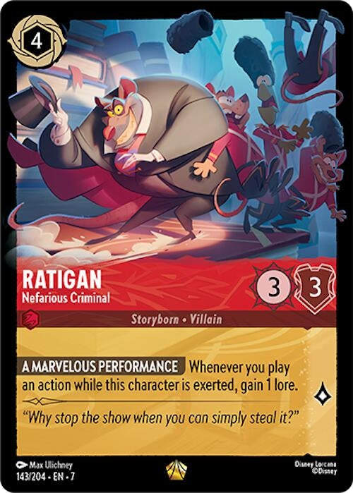 Image for Ratigan - Nefarious Criminal (143/204) [Archazia's Island] - Disney Lorcana