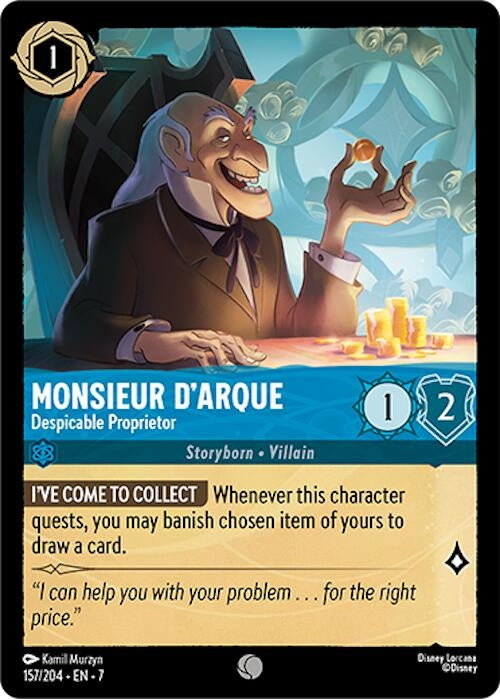 Image for Monsieur D'Arque - Despicable Proprietor (157/204) [Archazia's Island] - Disney Lorcana