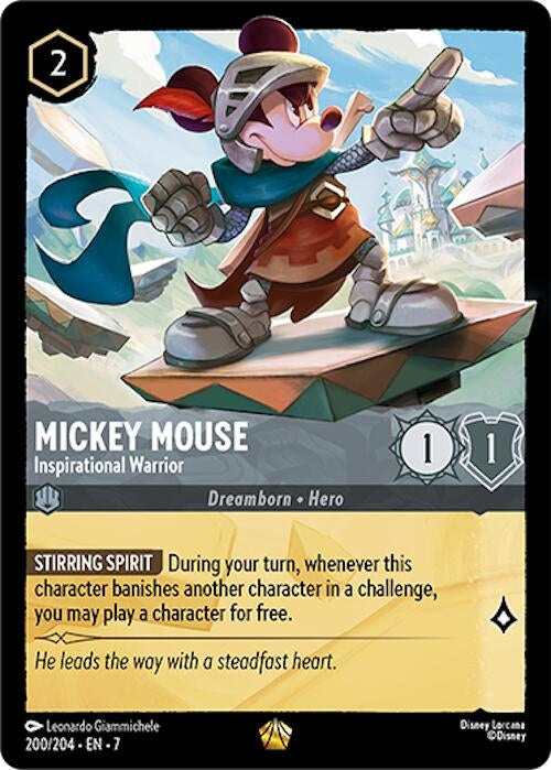 Image for Mickey Mouse - Inspirational Warrior (200/204) [Archazia's Island] - Disney Lorcana