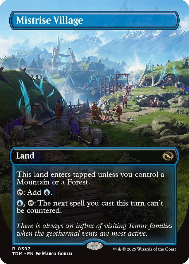 Mistrise Village (Borderless) (397) (Tarkir: Dragonstorm)