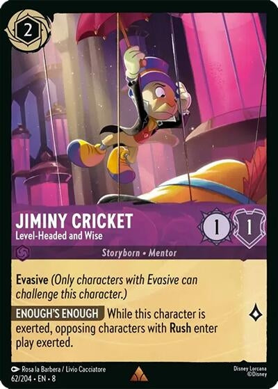 Image for Jiminy Cricket - Level-Headed and Wise (62/204) [Reign of Jafar] - Disney Lorcana