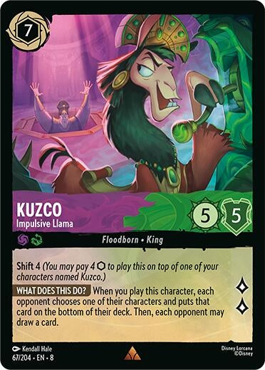 Image for Kuzco - Impulsive Llama (67/204) [Reign of Jafar] - Disney Lorcana