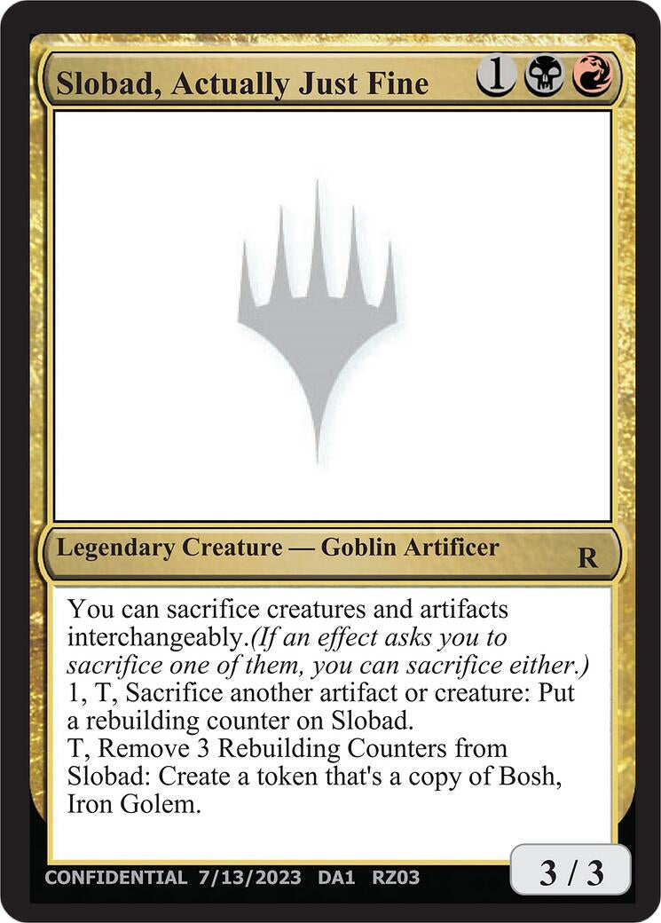 Image for Slobad, Actually Just Fine [Un-Known Event Playtest Cards] - Magic: The Gathering