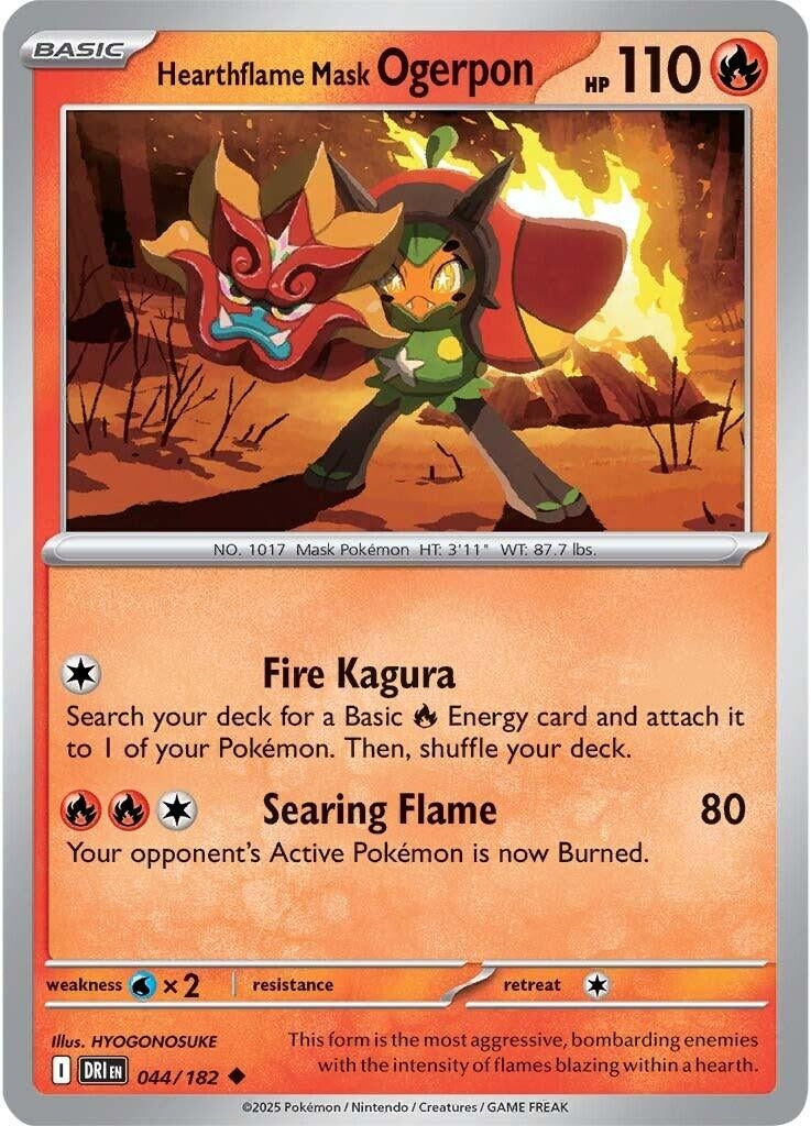 Image for Hearthflame Mask Ogerpon (044/182) [SV10: Destined Rivals] - Pokemon