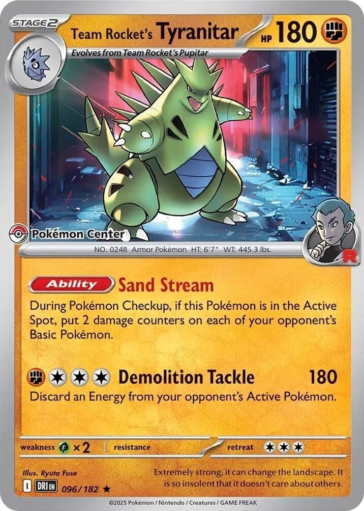 Image for Team Rocket's Tyranitar (Pokemon Center Exclusive) (096/182) [Miscellaneous Cards & Products] - Pokemon
