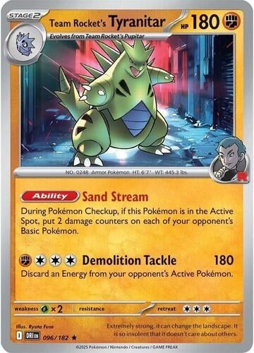 Image for Team Rocket's Tyranitar (Non-holo) (096/182) [Deck Exclusives] - Pokemon