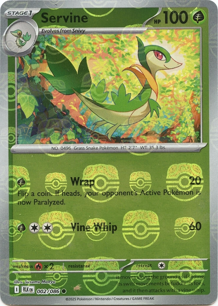 Image for Servine (Master Ball Pattern) (002/086) [SV: Black Bolt] - Pokemon