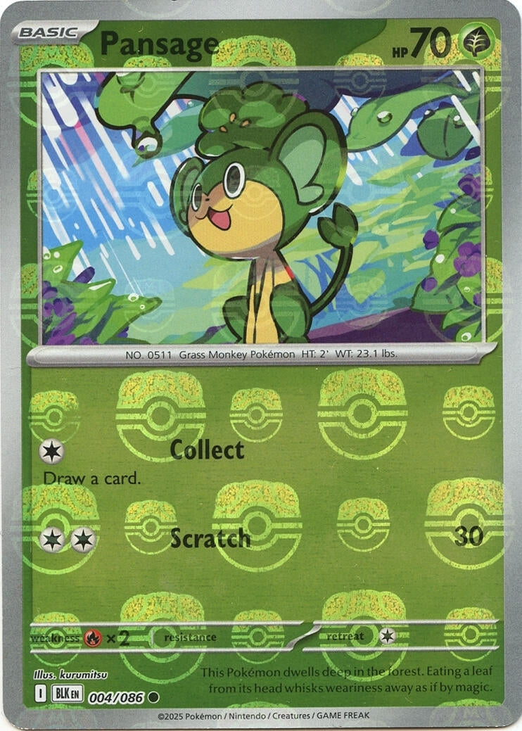 Image for Pansage (Master Ball Pattern) (004/086) [SV: Black Bolt] - Pokemon