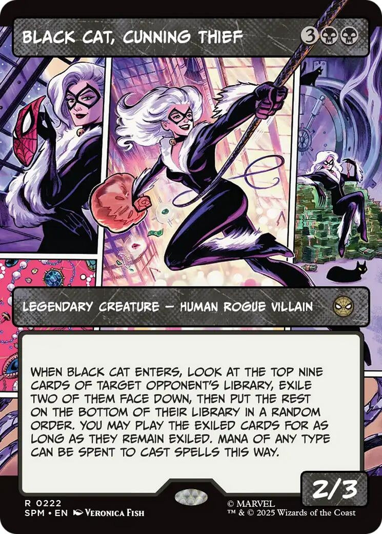 Black Cat, Cunning Thief (Borderless) (222) (Marvel's Spider-Man)
