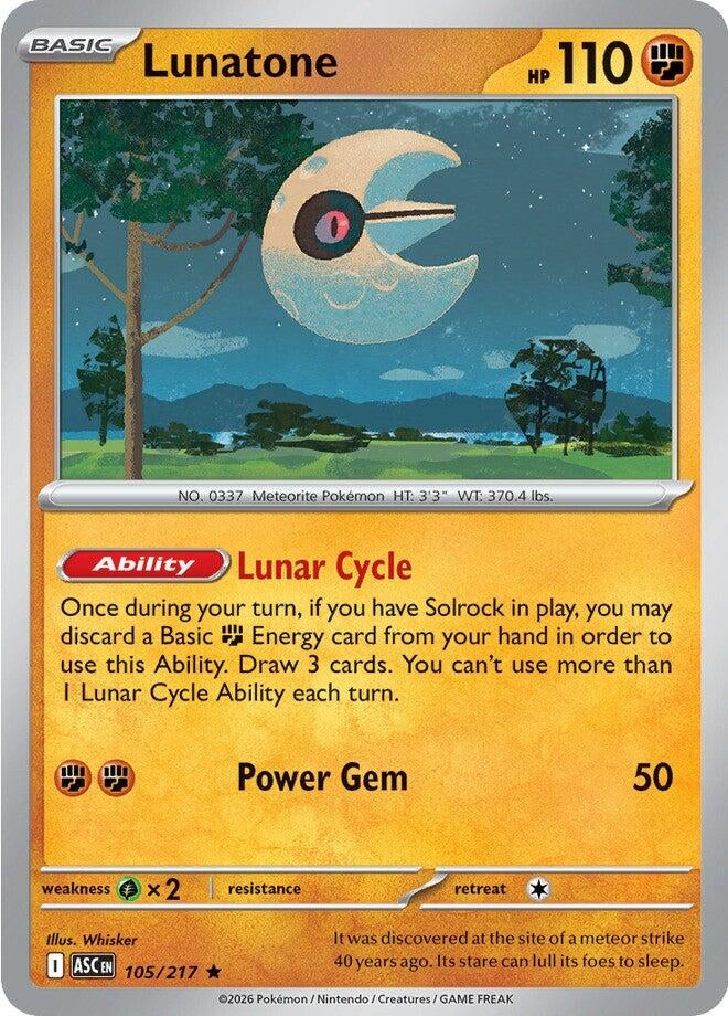 Image for Lunatone (105/217) [ME: Ascended Heroes] - Pokemon