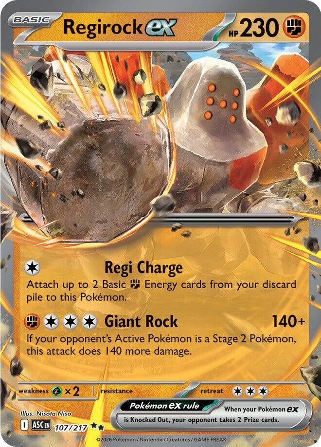 Image for Regirock ex (107/217) [ME: Ascended Heroes] - Pokemon