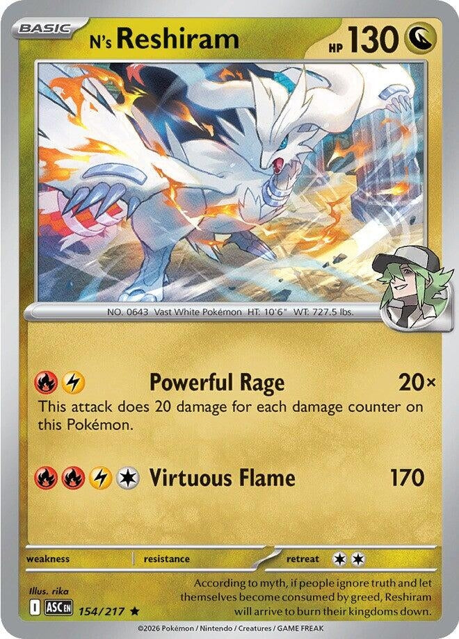Image for N's Reshiram (154/217) [ME: Ascended Heroes] - Pokemon