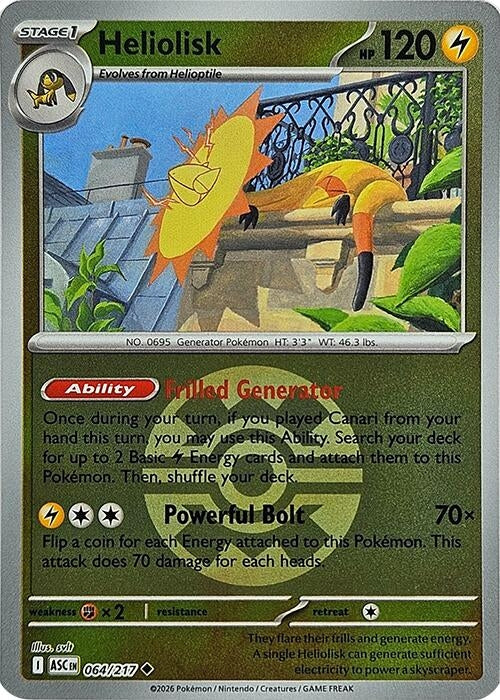 Image for Heliolisk - 064/217 (Quick Ball) (064/217) [ME: Ascended Heroes] - Pokemon
