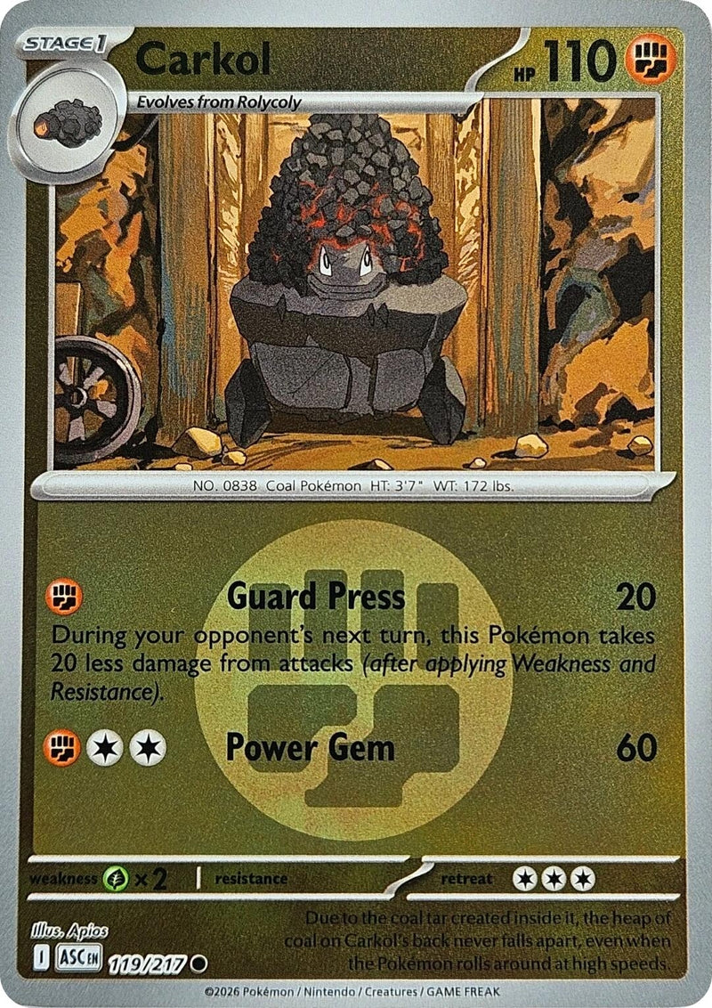 Image for Carkol (Energy Symbol Pattern) (119/217) [ME: Ascended Heroes] - Pokemon