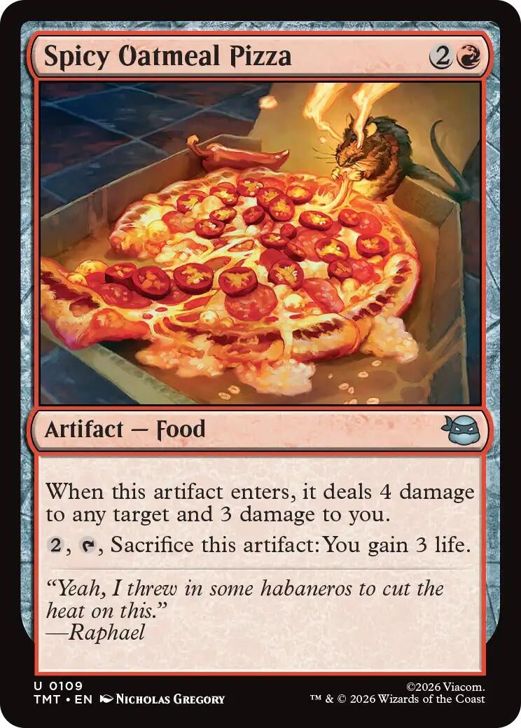 Image for Spicy Oatmeal Pizza (109) [Teenage Mutant Ninja Turtles] - Magic: The Gathering
