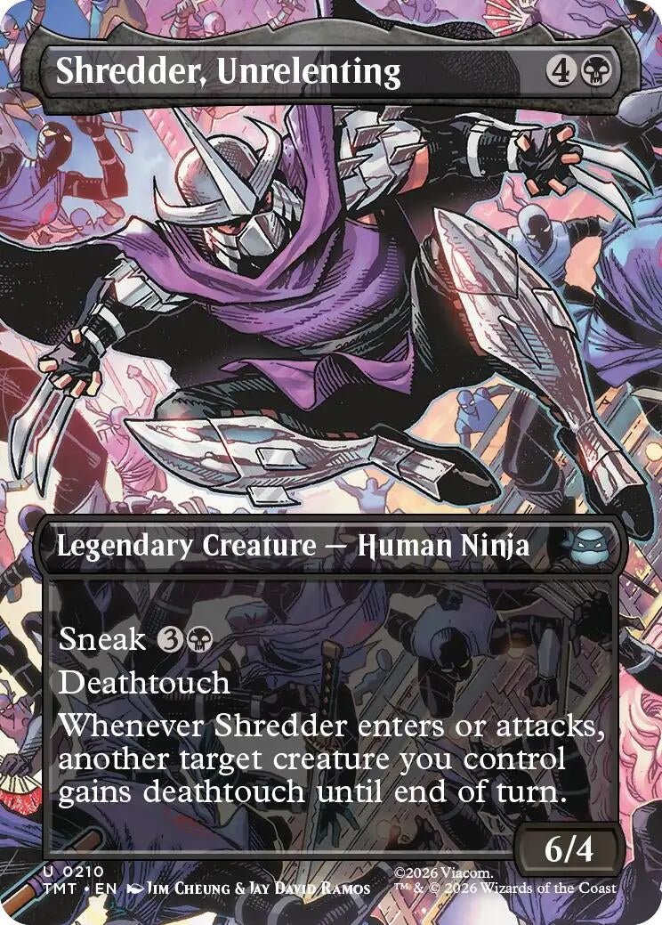 Image for Shredder, Unrelenting (Borderless) (210) [Teenage Mutant Ninja Turtles] - Magic: The Gathering