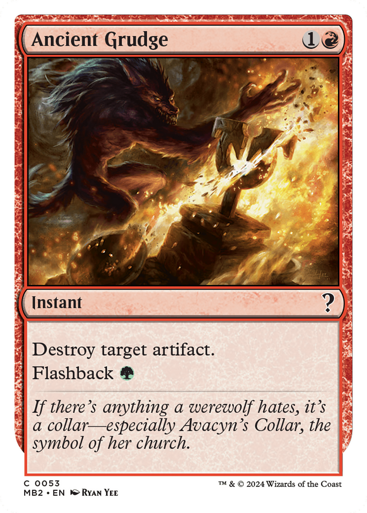 Ancient Grudge (White Border) (53) [Mystery Booster 2]