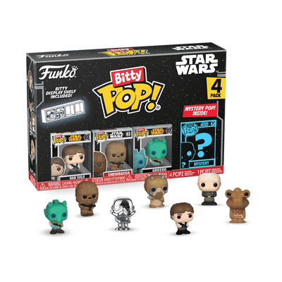 Funko Bitty POP! Star Wars 4-Pack - Han Solo, Chewbacca, Greedo & A Surprise Mystery Mini Figure