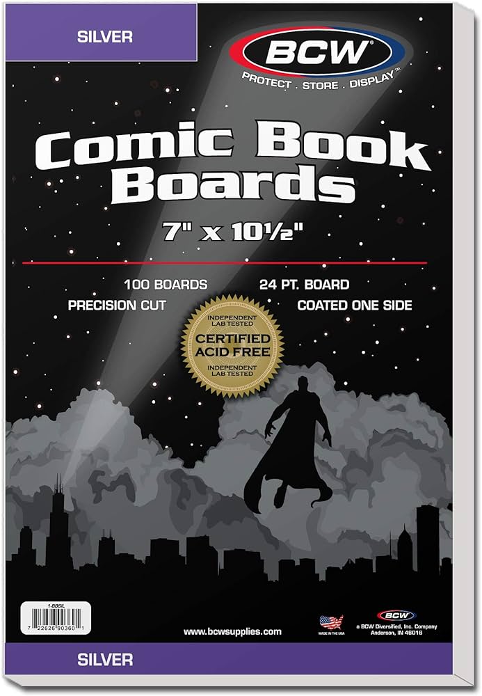 BCW - Comic Book Boards - Silver - (100 pack)