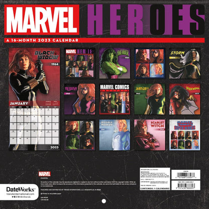 Marvel HERoes 2023 Wall Calendar