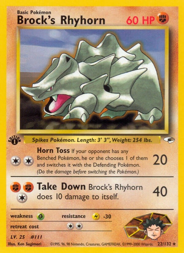 Image for Brock's Rhyhorn (22) (022/132) [Gym Heroes] - Pokemon