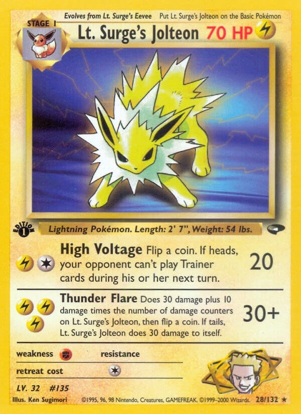 Image for Lt. Surge's Jolteon (028/132) [Gym Challenge] - Pokemon