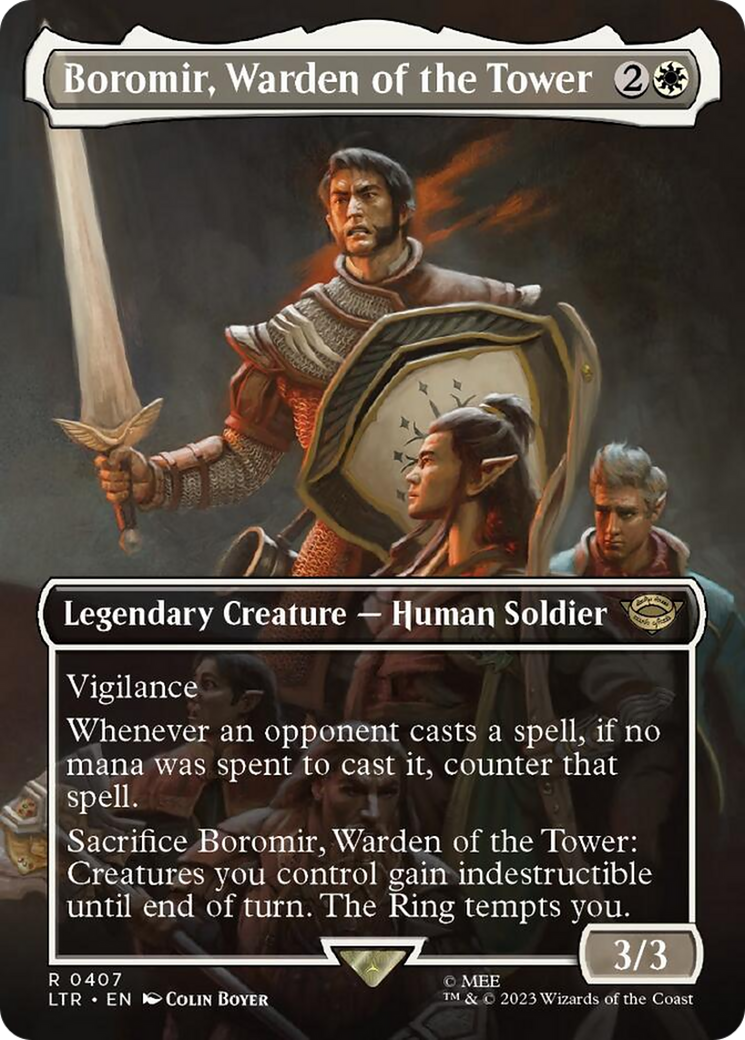 Boromir, Warden of the Tower (Borderless) (407) [Universes Beyond: The Lord of the Rings: Tales of Middle-earth]