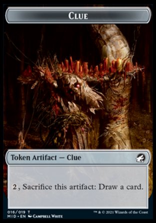 Clue // Bat Double-Sided Token (16 // 4) [Innistrad: Midnight Hunt]