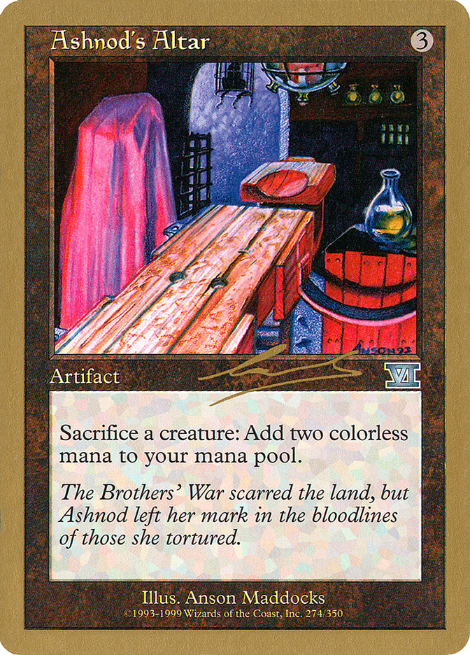 Ashnod's Altar - 2000 Nicolas Labarre (6ED) [World Championship Decks]