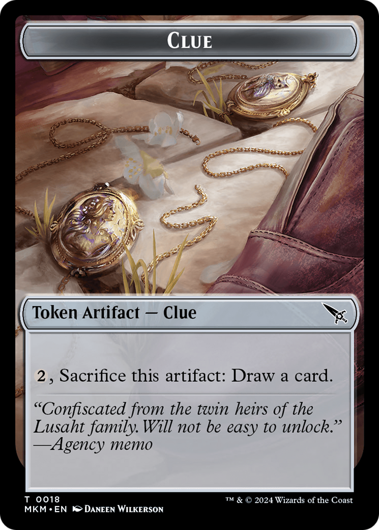 Clue (0018) // A 0045 Double-Sided Token (18 // 45) [Murders at Karlov Manor]